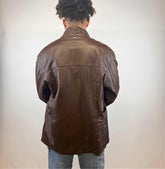 Vintage Brown Leather Jacket - XL